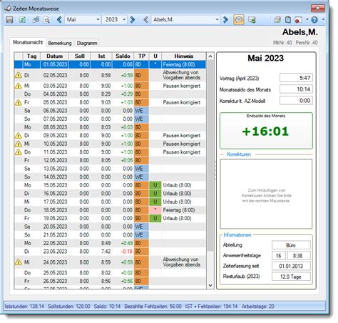 Zeiterfassung Excel