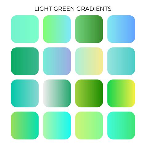 Set Of Light Green Gradient Color Palette 35564005 Vector Art At Vecteezy