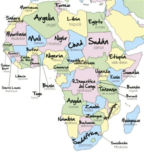 Mapa Politico Detallada De Africa Con Alivio Y Capitales 1999 Images