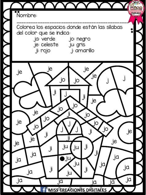 Aprendo Silabas Coloreando Pdf Spanish Lessons For Kids Math Pages