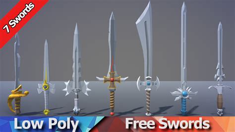 Artstation Free Low Poly Swords Game Assets
