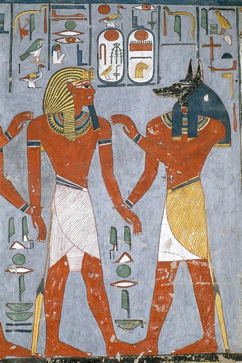Tomb Painting Of The Pharaoh Ramses I With The God Anubis Valley Of The Kings Unesco World