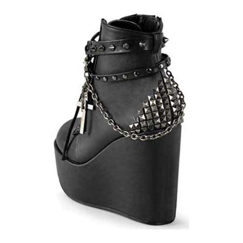 demonia women s demonia poison 101 ankle boot wedge ankle boots