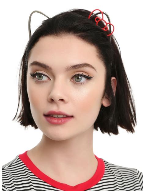 Hello Kitty Metal Cat Ear Bow Headband Hot Topic