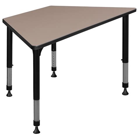48 X 24 Trapezoid Height Adjustable Classroom Table Beige Walmart