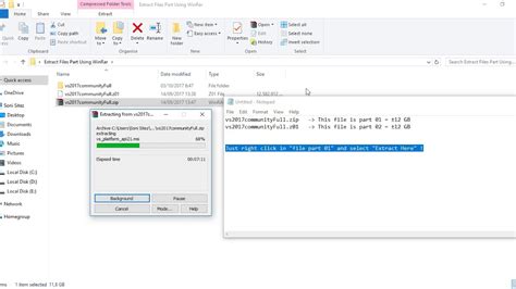 Extract Files Part Using Winrar Youtube