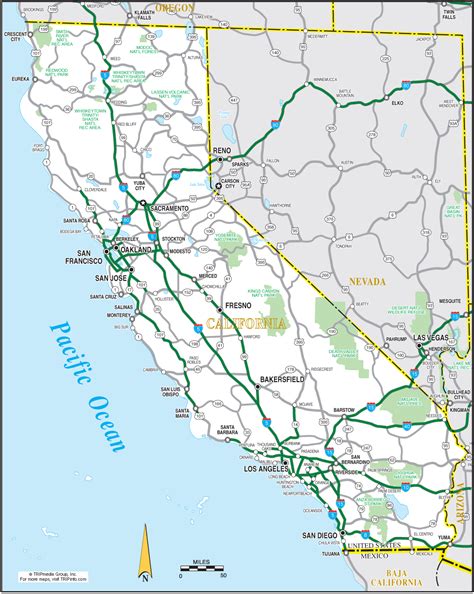 Detailed California Road Map