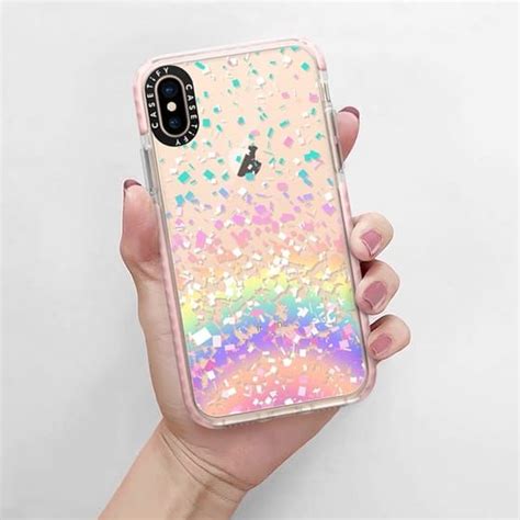 Casetify Impact Iphone Xs Case Pastel Rainbow Confetti Explosion