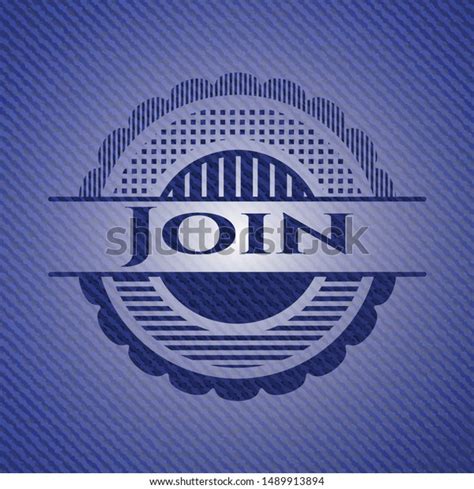 Join Badge Denim Background Vector Illustration Stock Vector Royalty