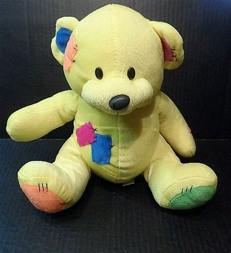 Bright Yellow 10 Plush Teddy Bear Stuffed Animal Sports Sewn On