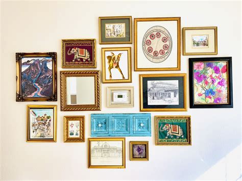 gallery wall idea with gold frames | Gold frame gallery wall, Gold gallery wall, Gallery wall ...