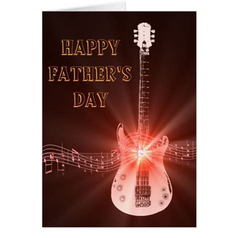 Guitar Notes Fathers Day Card Fathers Day Greeting