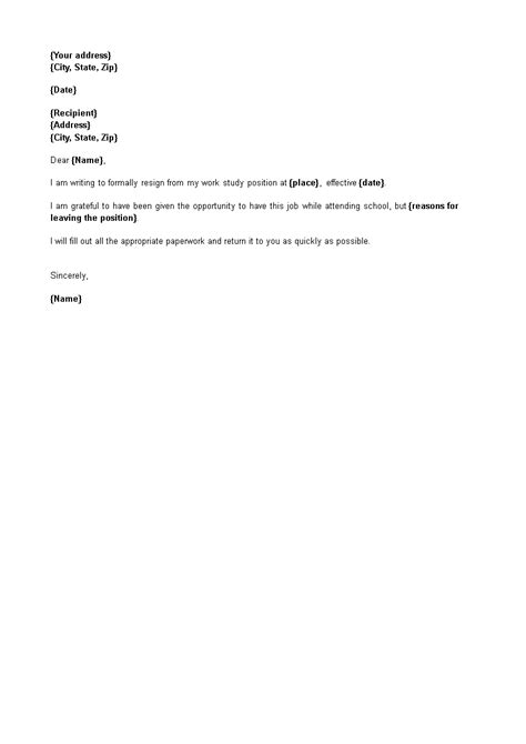 Personal Student Resignation Letter Templates At