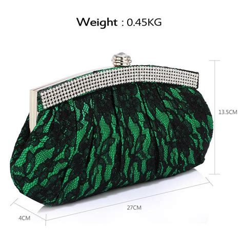 A Beautiful Vintage Style Emerald Green Clutch Bag With Embroidered
