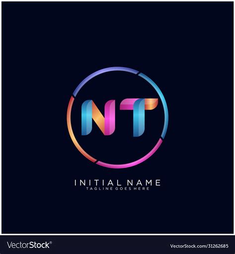 Nt Letter Logo Icon Design Template Elements Vector Image