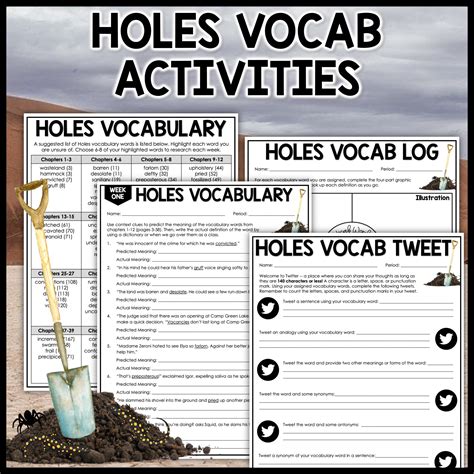 Holes By Louis Sachar Vocabulary Acivities Hey Natayle