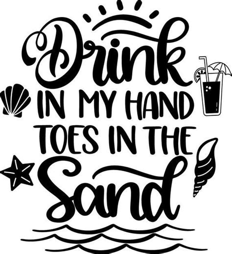 buy 3 get 1 free drink in my hand toes in the sand svg summer svg summertime clipart decal