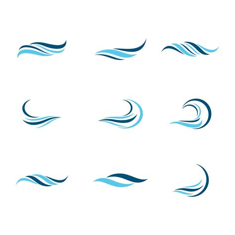 Wave Symbol Or Icon Set In Blue 702817 Vector Art At Vecteezy