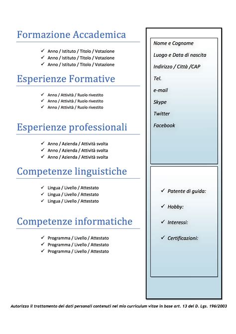 Molti dei nostri template contengono anche modelli di biglietti da visita e lettere di candidatura. Modelli Curriculum Vitae Europeo | blackhairstylecuts.com