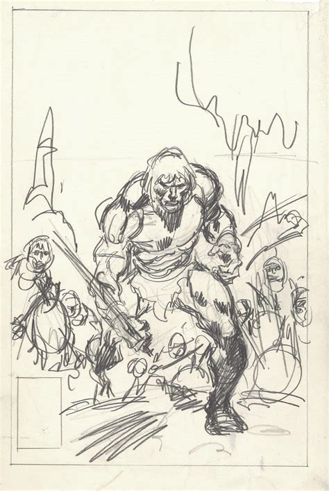 Conan The Barbarian Cover By John Buscema Prelim Comic Art John Buscema Comic Art