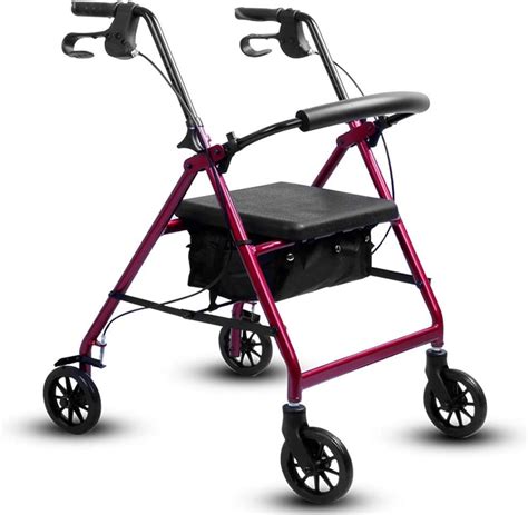 Elderly Walkers With Wheels And Seat Adjustable Handle，upright Walkers