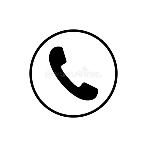 Telefon Ikona W Czarny I Biały Telefoniczny Symbol Również Zwrócić