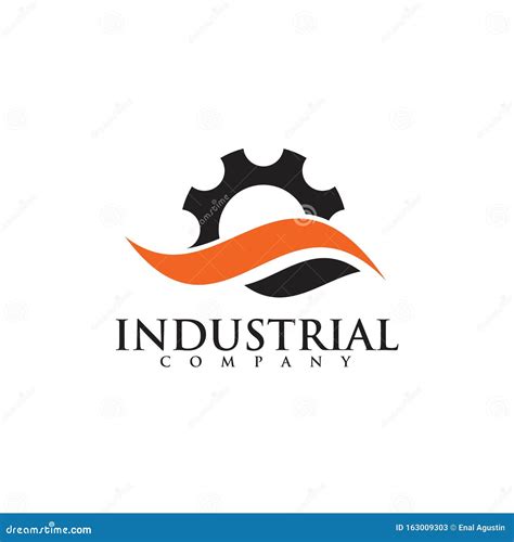 Gear Icon Logo Design For Industrial Company Stock Illustration