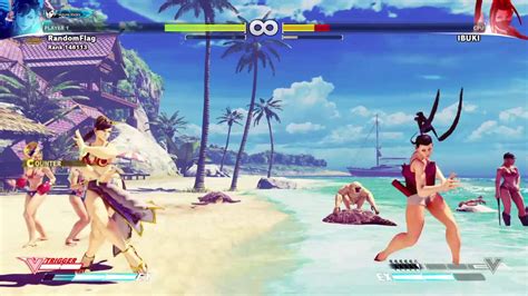 Street Fighter V Swimsuit Chun Li Vs Very Hard Ibuki Kanzuki Beach Youtube