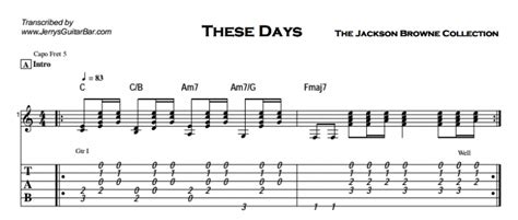 Jackson Browne These Days Studio Version Guitar Lesson Jgb