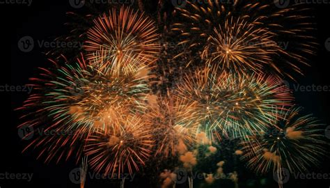 Vibrant colors ignite the night sky in explosive celebration generated