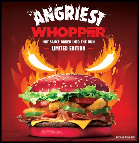 Burger King Canada New Angriest Whopperr Sandwich With Red Bun She