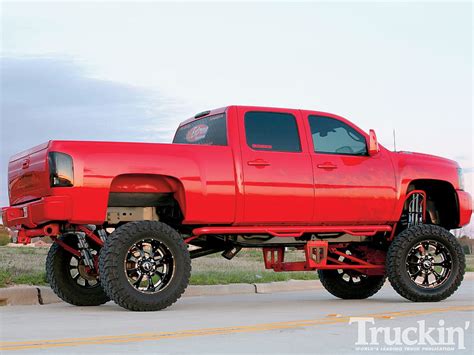 Big Red Lifted Chevy Gm Truck Hd Wallpaper Pxfuel