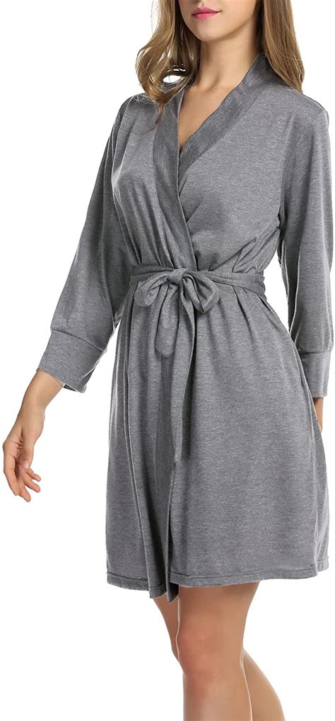 hotouch women kimono robes cotton lightweight robe short knit bathrobe soft slee ebay