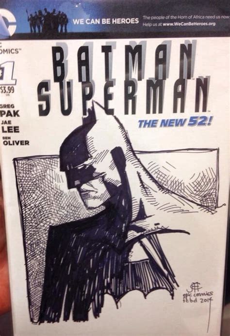 Jim Cheung Batman Superman Sketch In Kenneth Hoseys Blank Variant