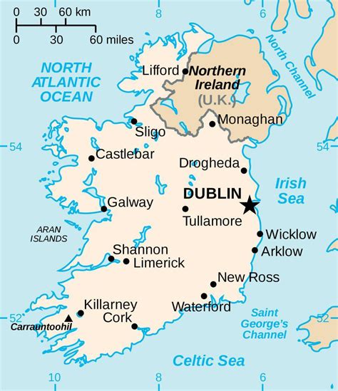 Carte Irlande Du Sud Info ≡ Voyage Carte Plan