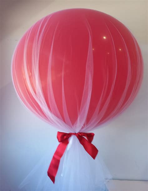 Plain 90cm Latex Balloon With Tulle Add A Balloon