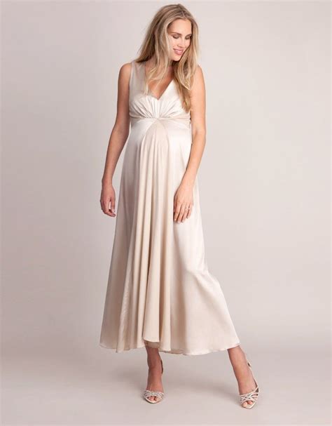 Seraphine Champagne Silk Maternity Wedding Gown Maternity Dresses Beautiful Maternity Dresses