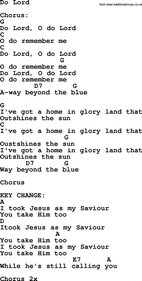 Johnny Cash Song Do Lord Lyrics And Chords
