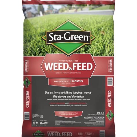 Sta Green Weed And Feed 15000 Sq Ft 28 0 4 In The Lawn Fertilizer