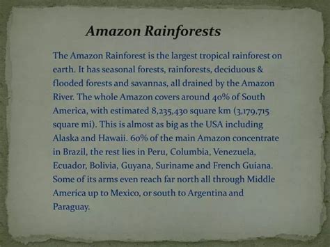 Ppt Amazon Rainforests Powerpoint Presentation Free Download Id