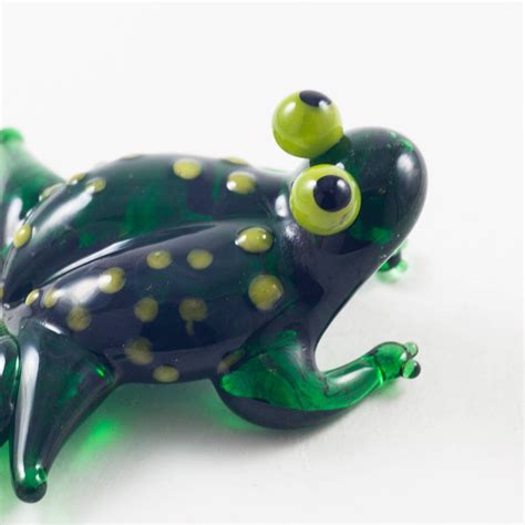 Glass Frog Figurine Blown Glass Frog Glass Frog Miniature Etsy