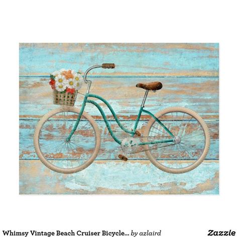 Whimsy Vintage Beach Cruiser Bicycle Postcard In 2021