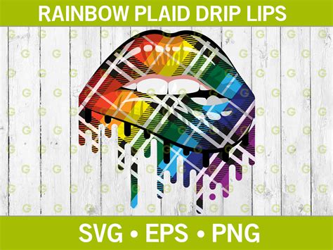 Dripping Lips SVG Rainbow SVG Drip Lips SVG Biting Lips Etsy