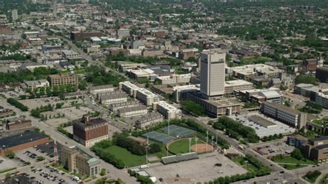 5k Aerial Video Of The Campus Of Cleveland State University In