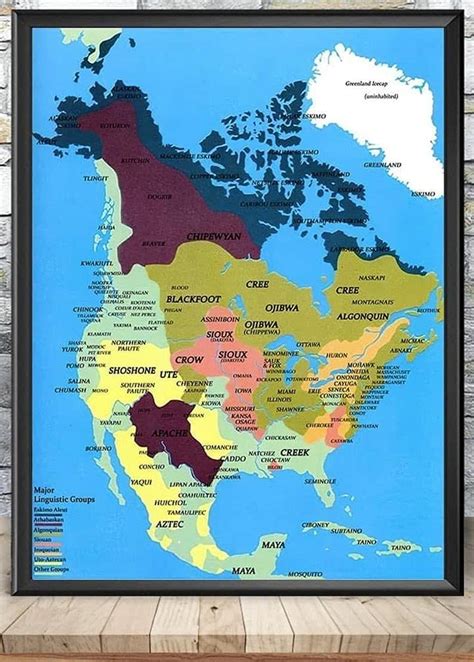 Native American Tribes Map Poster Wall Art And Wall Decor