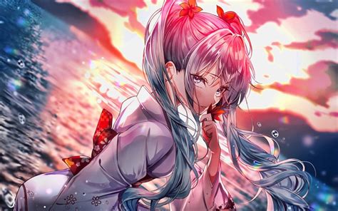 We have 60+ background pictures for you! Download wallpapers 4k, Hatsune Miku, sunset, Vocaloid ...