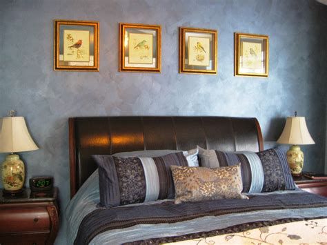 Paint an accent wall to quickly bring a fresh new look to a room. Array of color inc: Metallic Blue accent wall