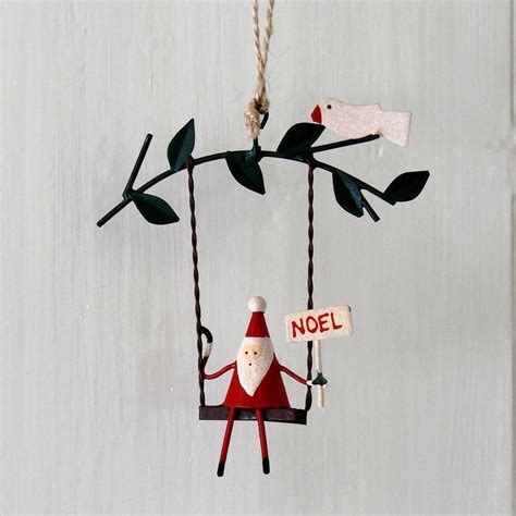 Father Christmas Swinging Decoration By Clem And Co