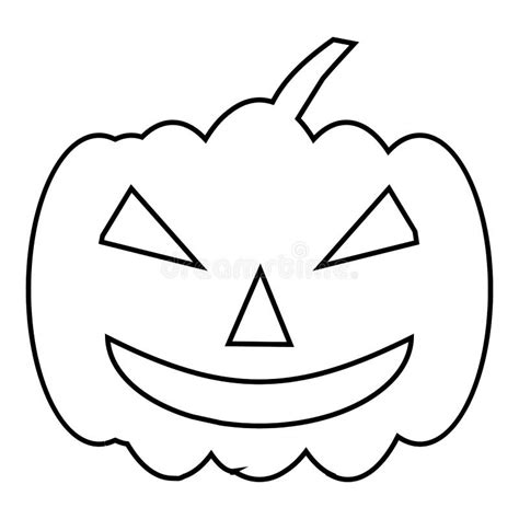Pumpkin On Halloween Icon Outline Style Stock Vector Illustration Of