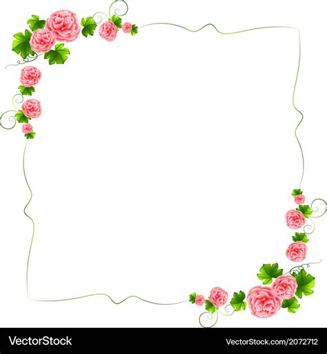 A Border With Carnation Pink Flowers Royalty Free Vector